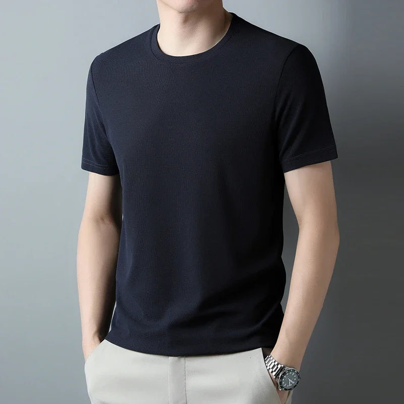 Waffle Knit O-Neck T-Shirt
