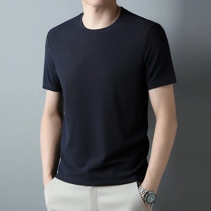 Waffle Knit O-Neck T-Shirt