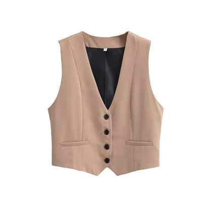 Women's Cropped Vintage Waistcoat