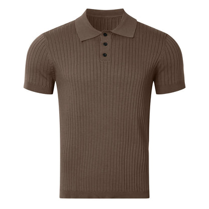 Men's Retro Knit Polo Shirt