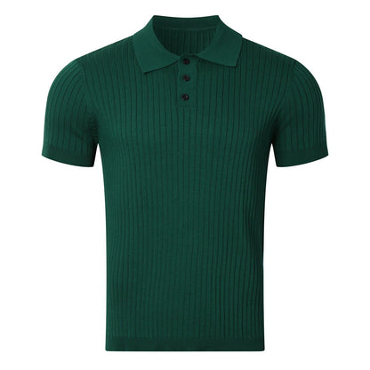Men's Retro Knit Polo Shirt
