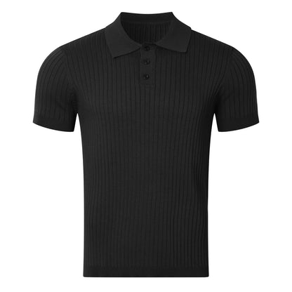 Men's Retro Knit Polo Shirt