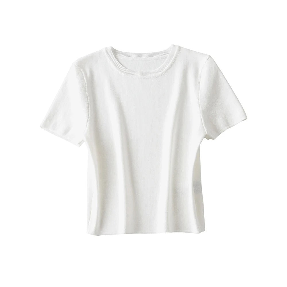Women's Striped Cropped Knit Sweater