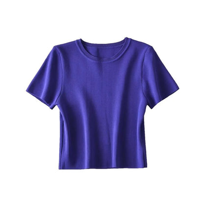 Women's Striped Cropped Knit Sweater