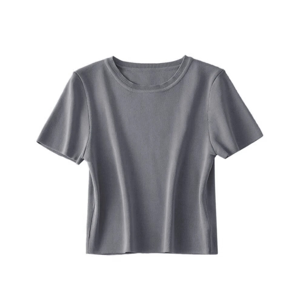 Women's Striped Cropped Knit Sweater