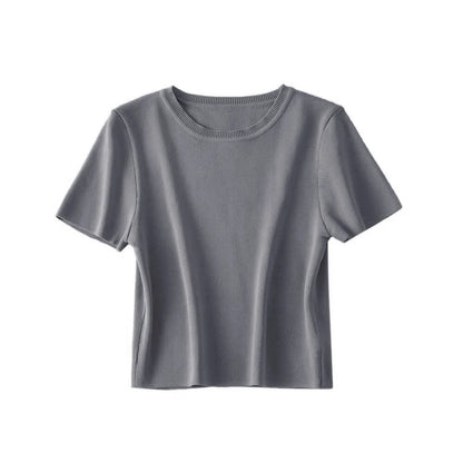 Women's Striped Cropped Knit Sweater